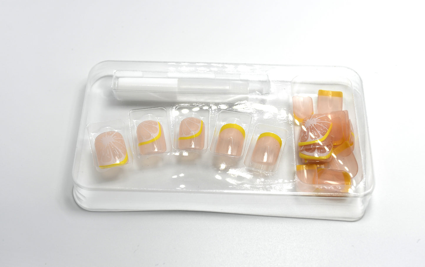 Yellow French Tip, Lemon Accents