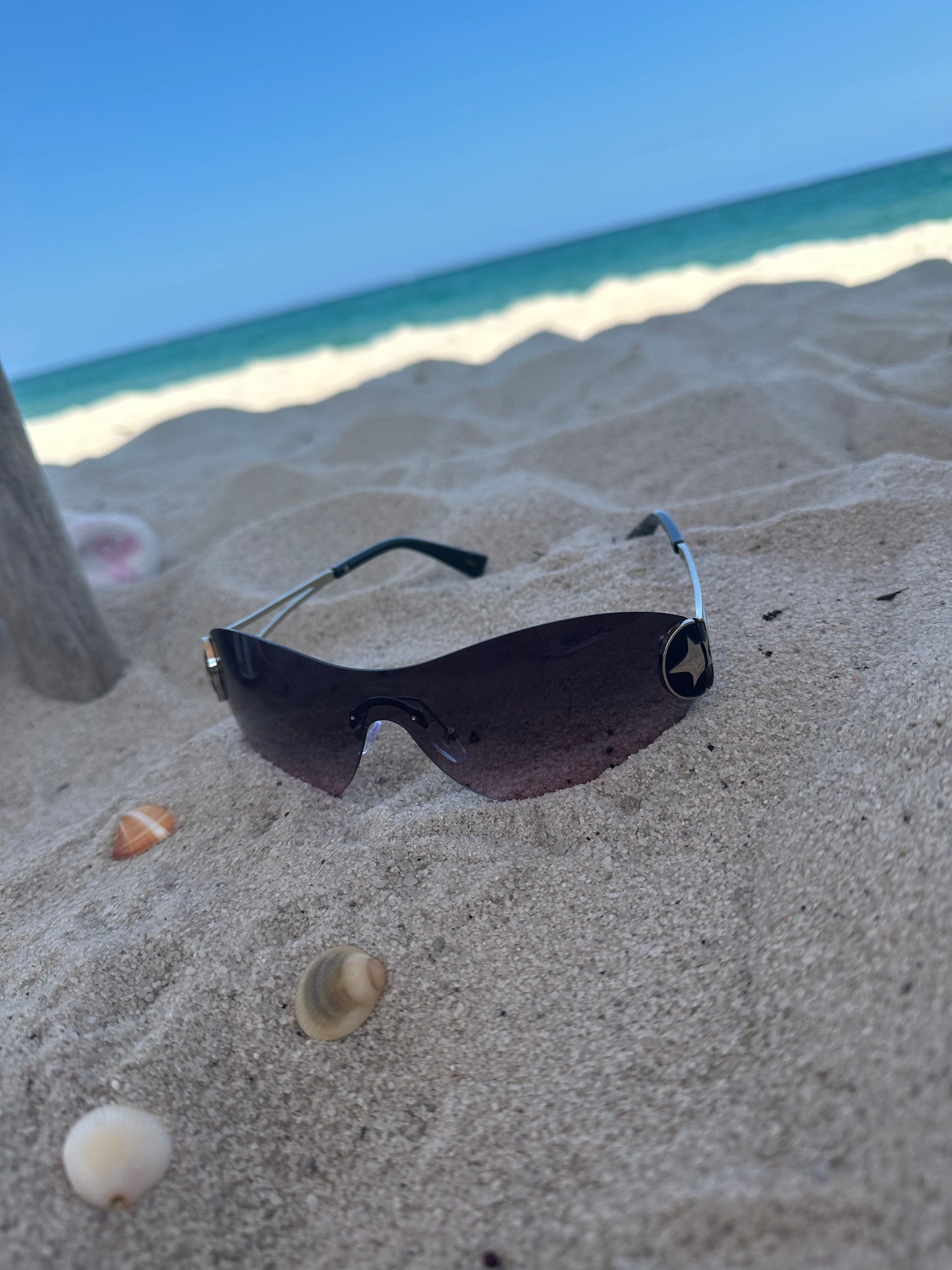 Silver Y2K Star, Purple Frames