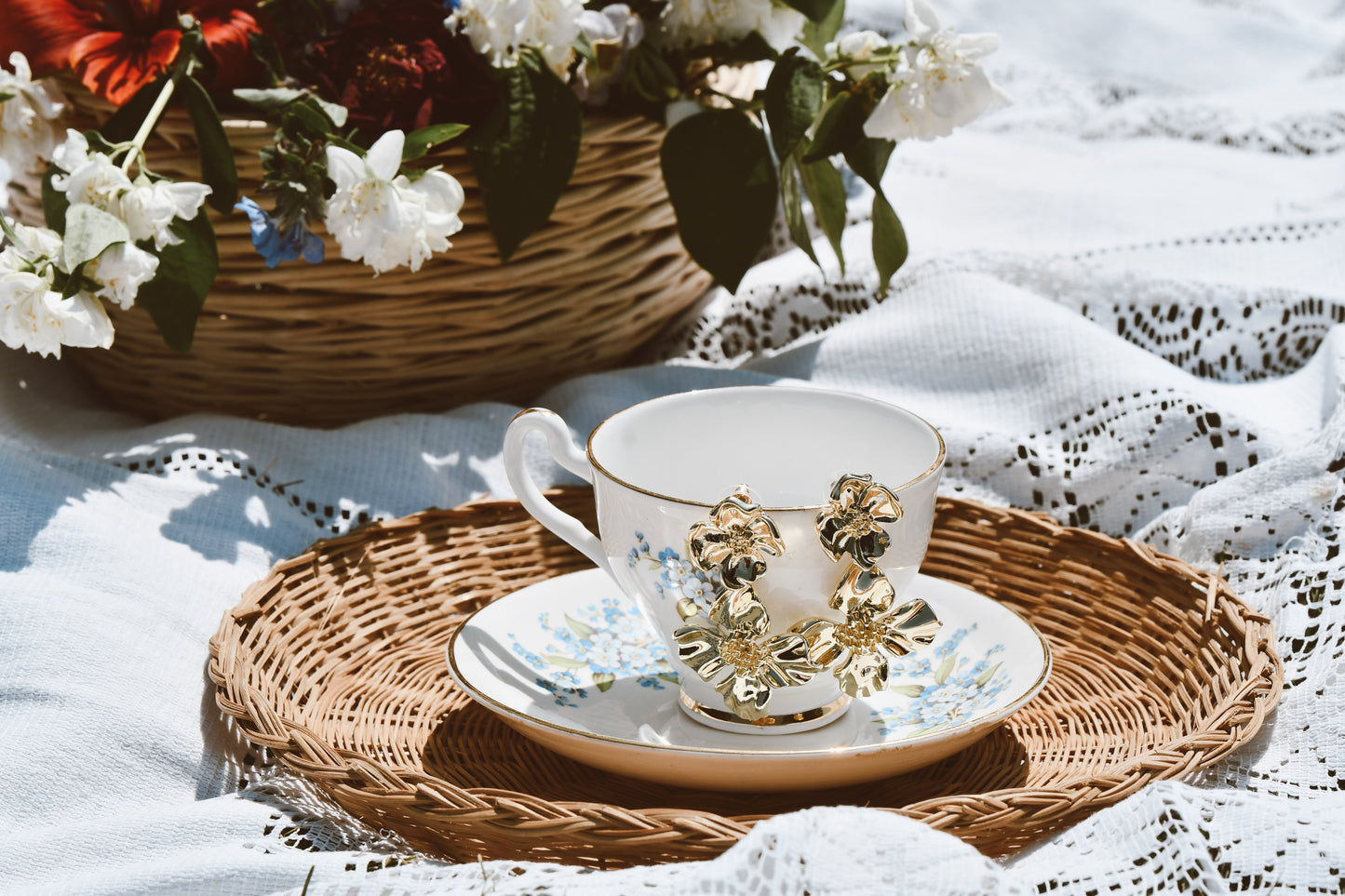 18k Gold plated Flower Dangles