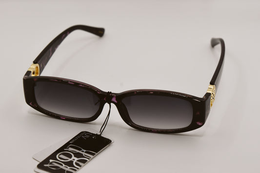 Two Ring Flower Hinge Purple Sunglasses