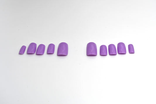 Purple Solid, Short Nails