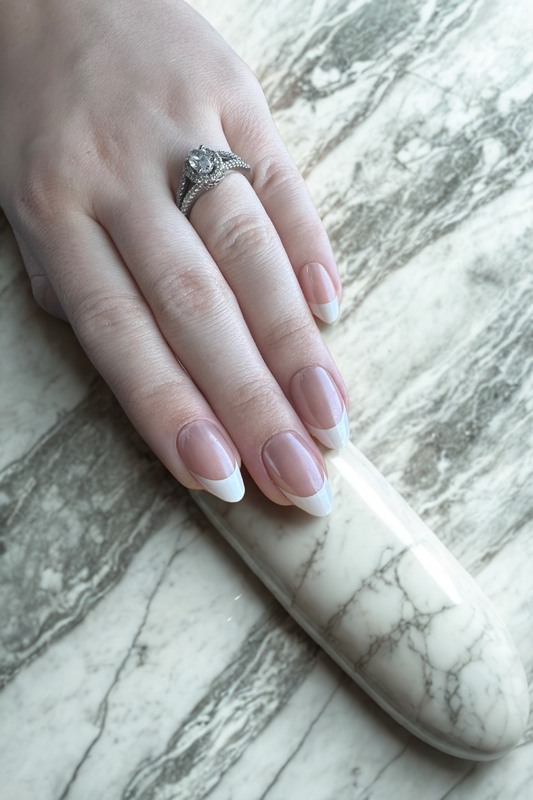 White French tip chrome