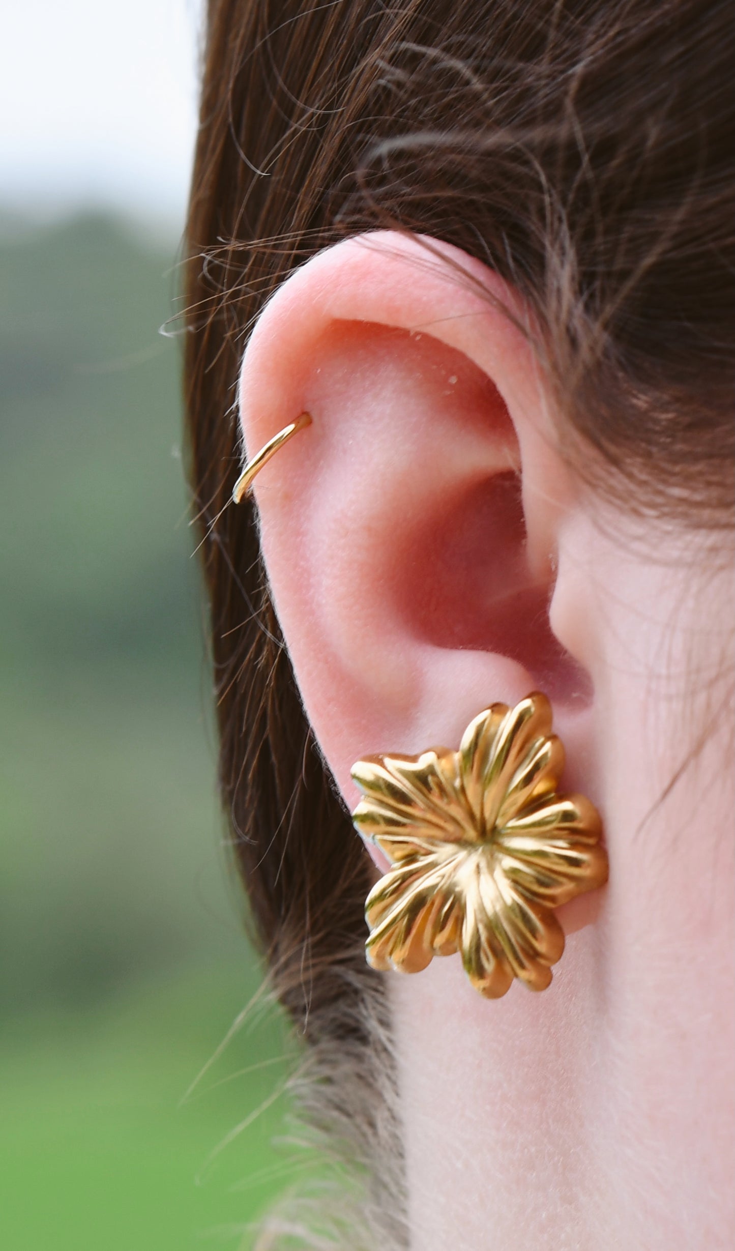 Gold Flower Studs