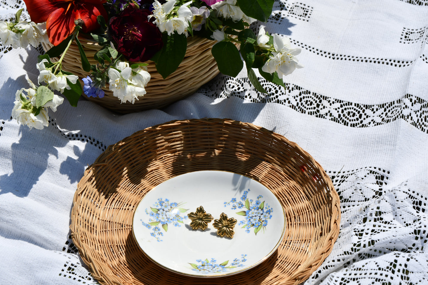 Gold Flower Studs
