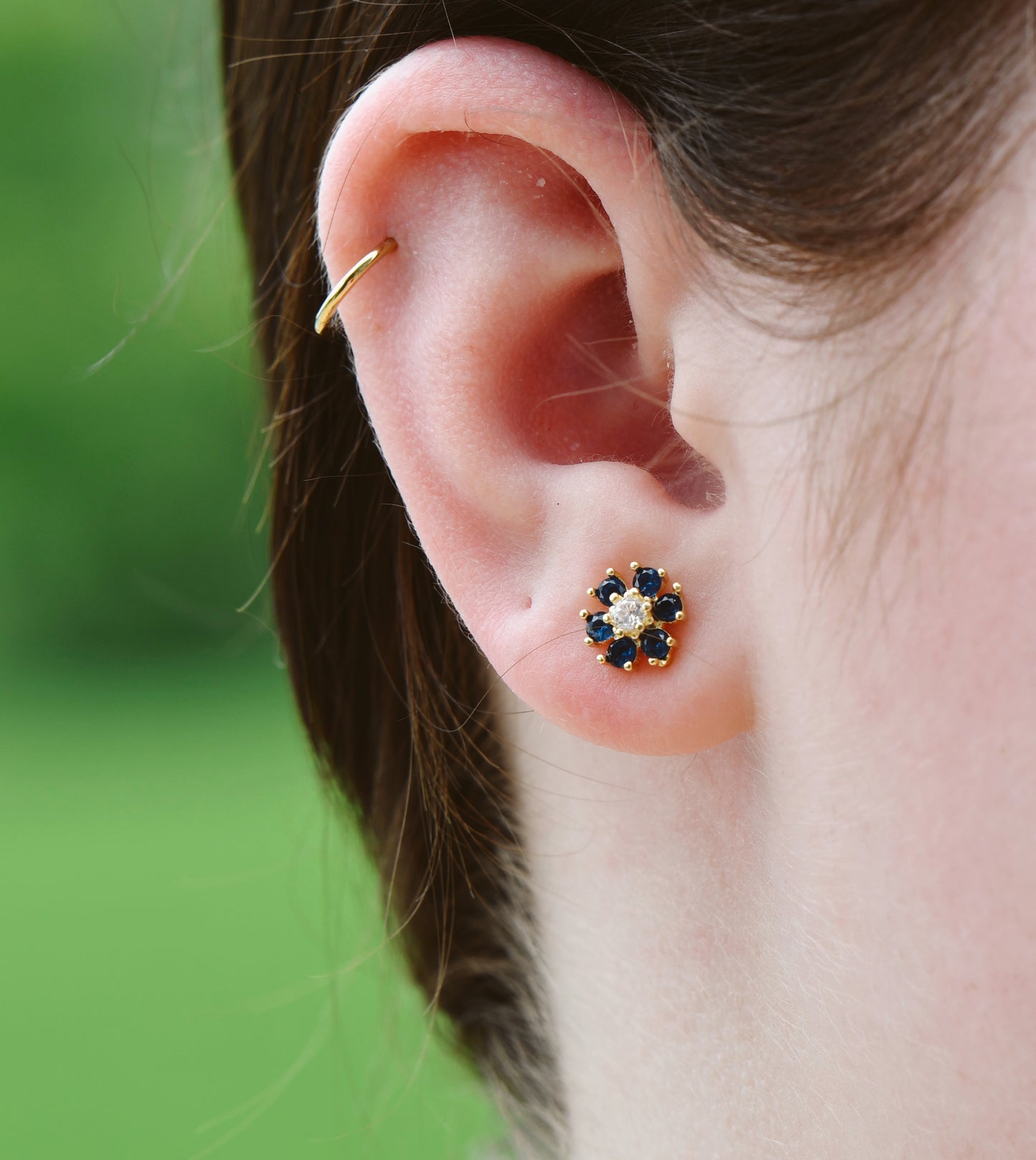 Blue Flower Studs