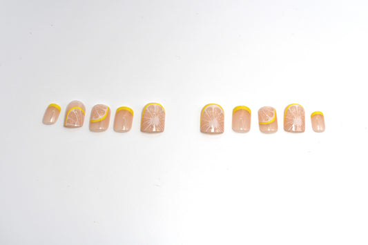 Yellow French Tip, Lemon Accents