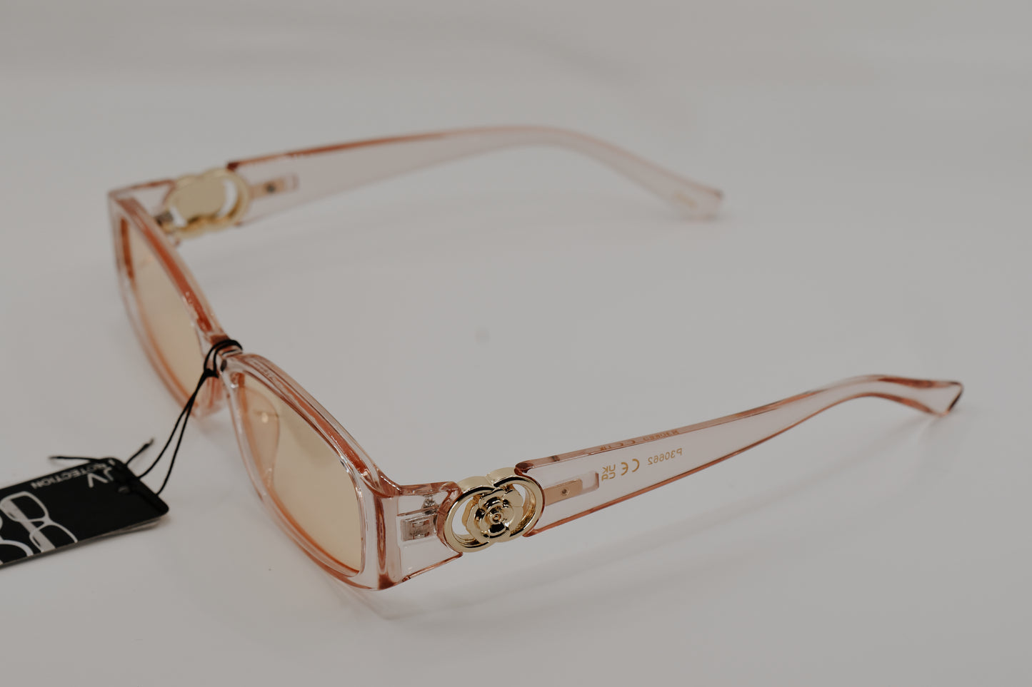 Two Ring Flower Hinge Pink Sunglasses