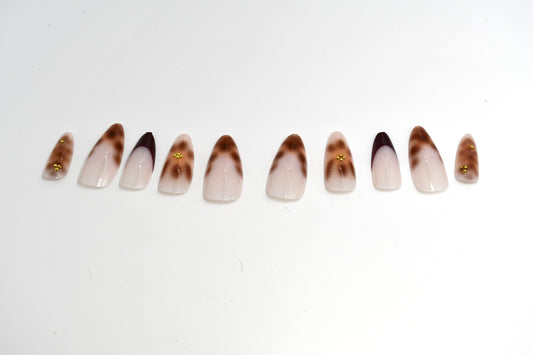 Giraffe Print French Tip Accents