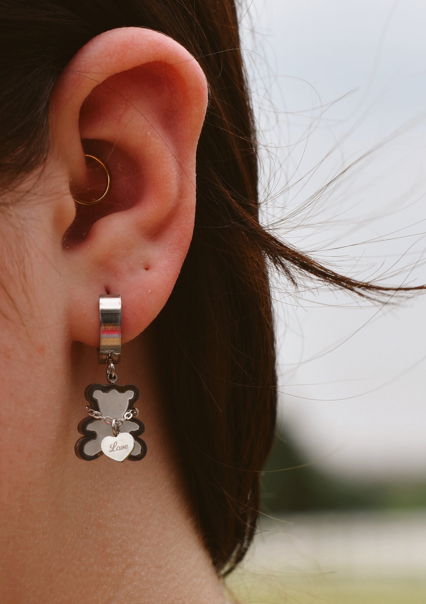 Silver bear dangles