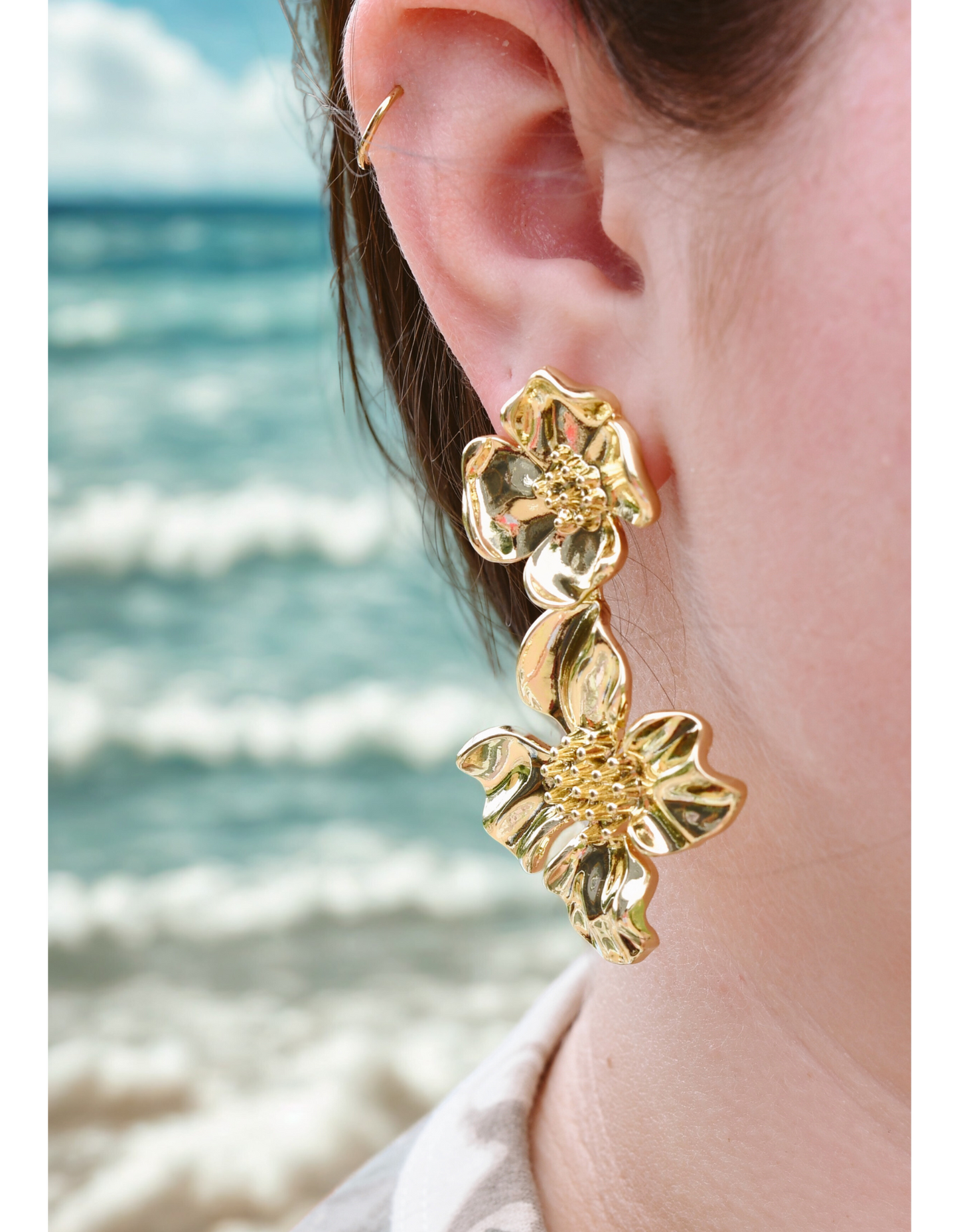 18k Gold plated Flower Dangles