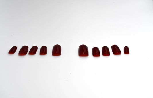 Solid Red, Short Nails