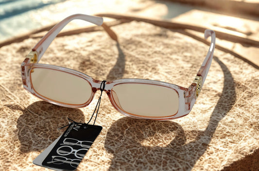 Two Ring Flower Hinge Pink Sunglasses