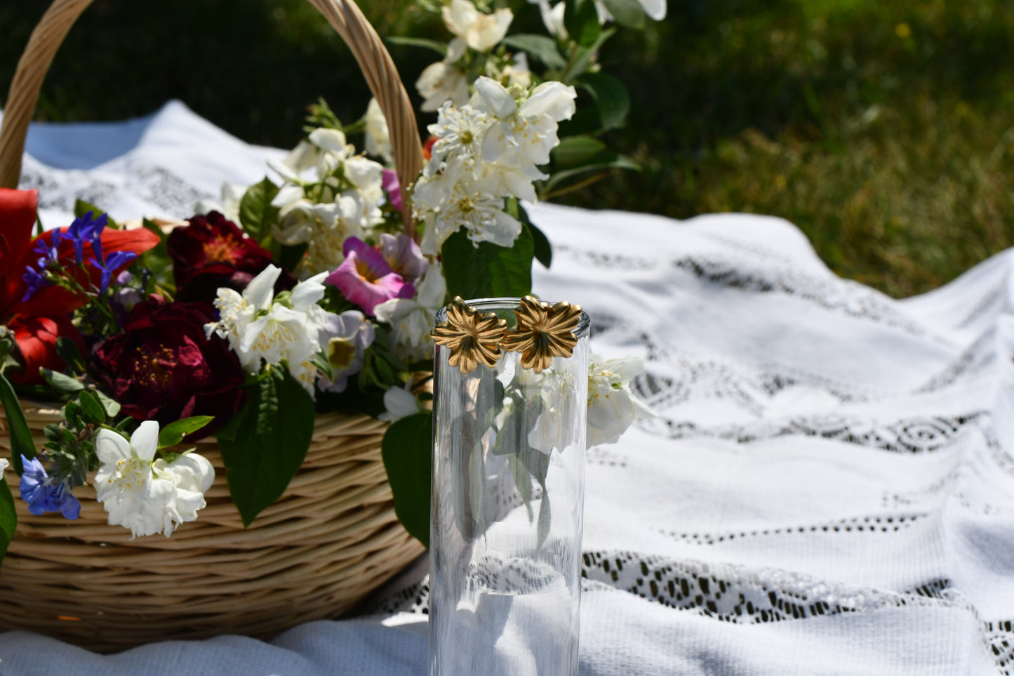 Gold Flower Studs