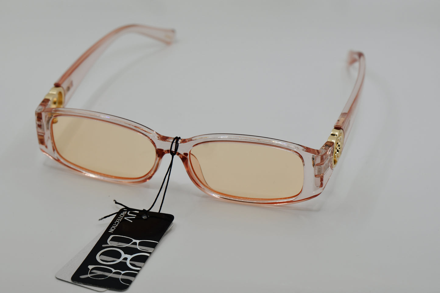 Two Ring Flower Hinge Pink Sunglasses