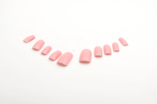 Solid Pink Short Nails