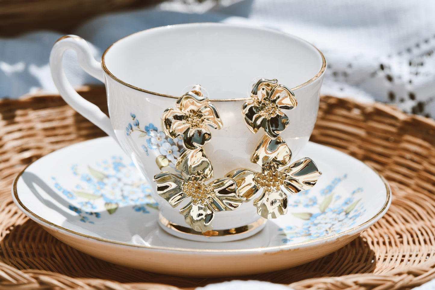 18k Gold plated Flower Dangles