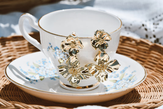 18k Gold plated Flower Dangles