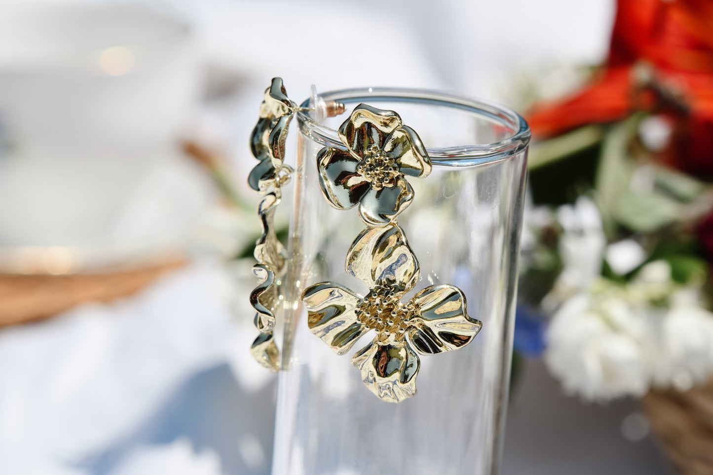 18k Gold plated Flower Dangles