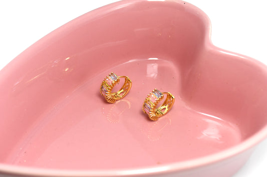 Pastel Gemstone Mini Hoops