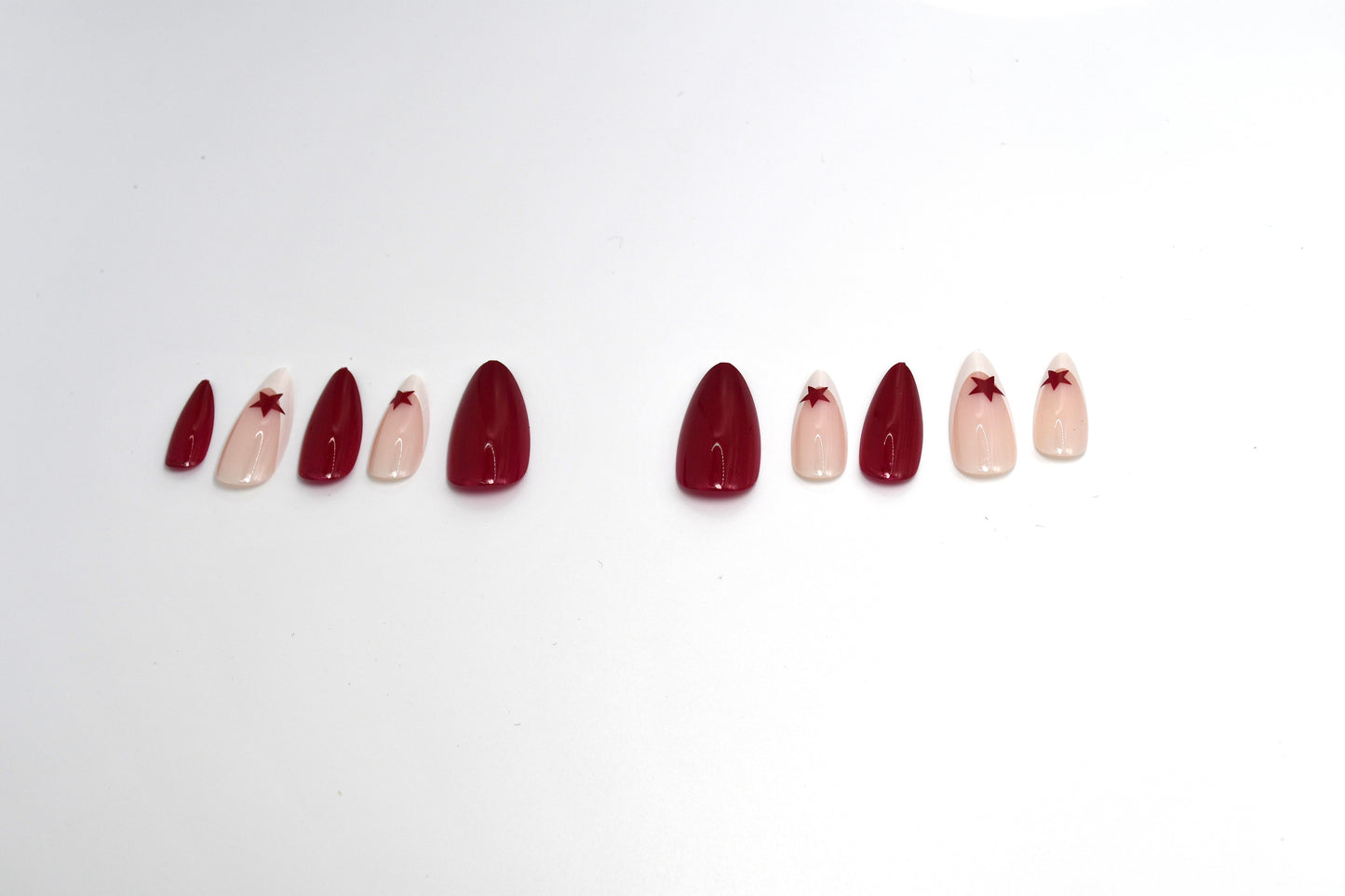 Red Star Solid and French Tip Accents