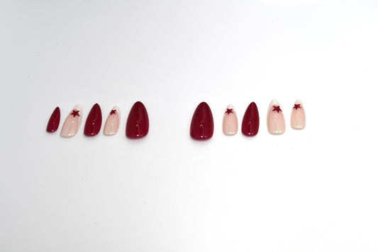 Red Star Solid and French Tip Accents