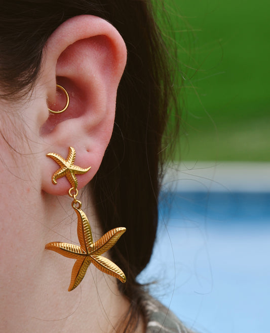 18k Gold Plated Starry Coastal