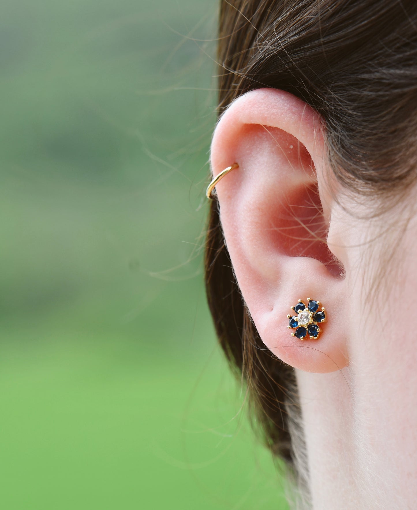 Blue Flower Studs