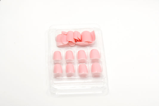 Solid Pink Short Nails